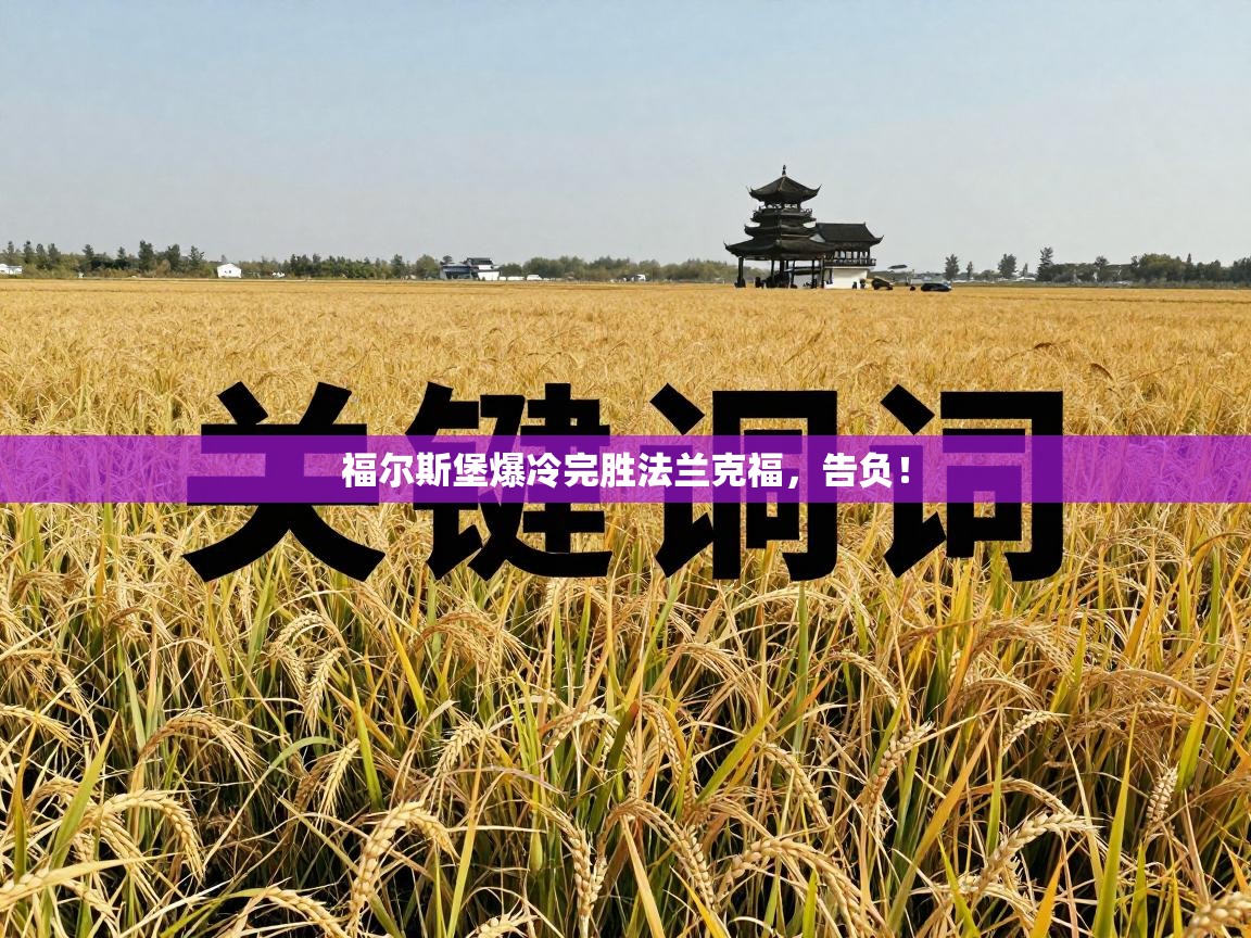 福尔斯堡爆冷完胜法兰克福，告负！  第2张